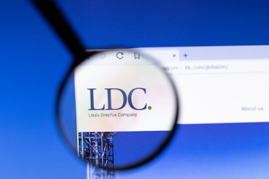 Los Angeles, California, USA - 25 February 2020: Louis Dreyfus Company website homepage icon. LDC.com logo visible on display screen, Illustrative Editorial