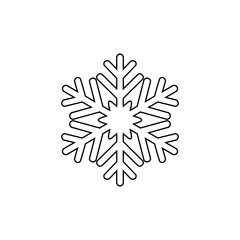 Vector drawing of a snowflake drawn by lines on a light background.