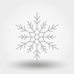 Snowflake. Icon. Christmas and New Year. Vector illustration. Flat design