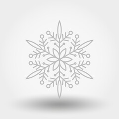 Snowflake. Icon. Christmas and New Year. Vector illustration. Flat design