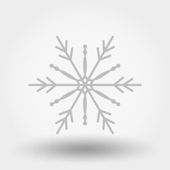 Snowflake. Icon. Christmas and New Year. Vector illustration. Flat design
