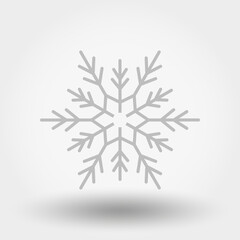 Snowflake. Icon. Christmas and New Year. Vector illustration. Flat design