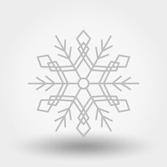 Snowflake. Icon. Christmas and New Year. Vector illustration. Flat design