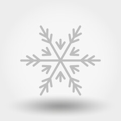 Snowflake. Icon. Christmas and New Year. Vector illustration. Flat design