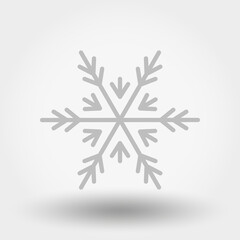 Snowflake. Icon. Christmas and New Year. Vector illustration. Flat design