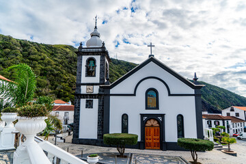 Azores, Sao Jorge island. In Velas the main church Igreja Matriz of Sao Jorge