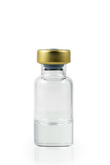 Vial with medication isolated on white.  Immunization, vaccination