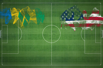 Saint Vincent and the Grenadines vs United States Soccer Match, national colors, national flags,...