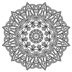 Beautiful mandala design on white background. Vector illustration.