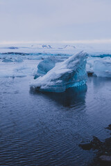 Winter Jökulsárlón and beautiful landscape. Iceland