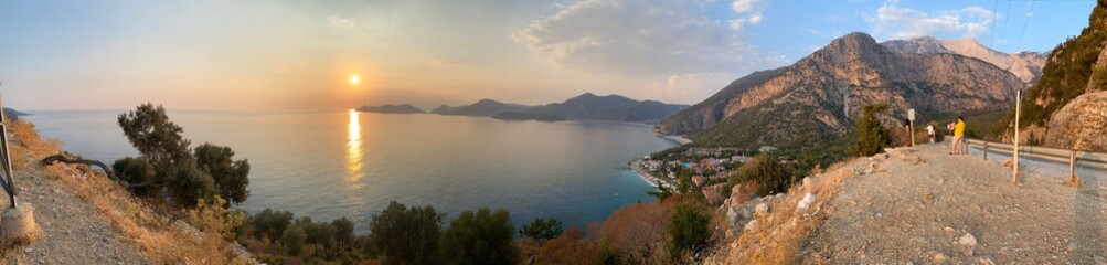 Sunset panorama on the sea