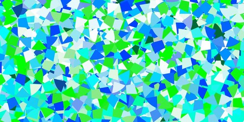 Light blue vector template with crystals, triangles.