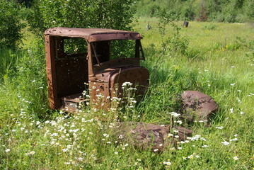 National Forests.  St. Joe National Forest, Idaho.  Rusting away in Marble Creek,