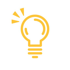 Light bulb icon. Symbol of idea. Shining electric lamp illustration.