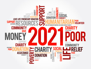 Fototapeta premium 2021 social word cloud collage, concept background