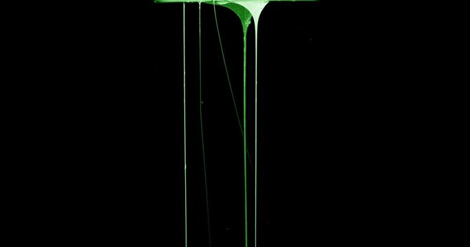 Green Slime Dripping In Black Background 