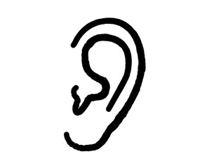 Obraz premium Ear on a white background. Symbol. Vector illustration.