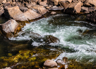 Rapids and Boulders on The Arkansas River, Buena Vista, Colorado, USA
