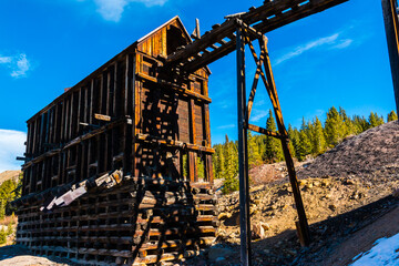 The Remains of The Timber Ore House of The New Monarch Silver Mine, Leadville Mining District, Leadville, Colorado, USA