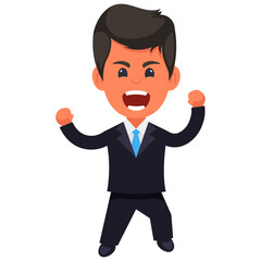 
Joyful happy businessman expressing his emotions 
