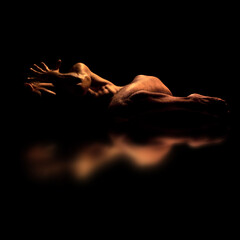 Beauty sexy body of a muscle sportsman