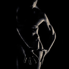 Beauty sexy body of a muscle sportsman