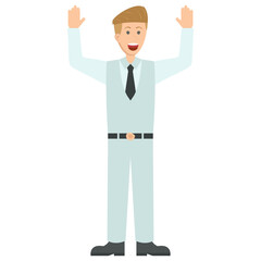 
Delighted businessman expressing his emotions 
