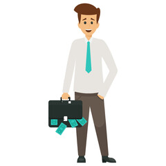 
Delighted businessman expressing his emotions 
