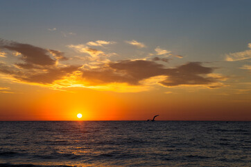Fototapeta na wymiar Colorful sunrise over the sea, landscape.