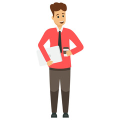 
A person involved in business, businessman 
