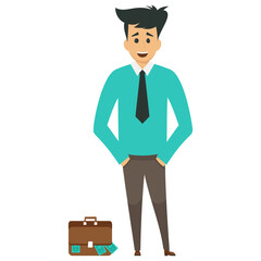 
Delighted businessman expressing his emotions 
