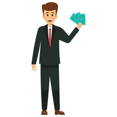 
Delighted businessman expressing his emotions 
