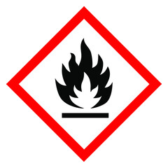 Hazard Communication Pictogram. Flame. Warning. Vector illustration.