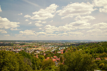 View over the village Cossebaude near dresden from the monument Bismarck Tower