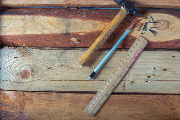 the  hammer, pencil and ruler.