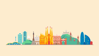 Barcelona city. Travel and tourism background.