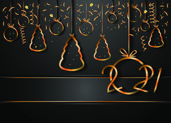 2021 Merry Christmas and New Year background for your seasonal invitations, festive posters, greetings cards.
