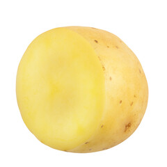 Halved potato isolated on white background with clipping path.