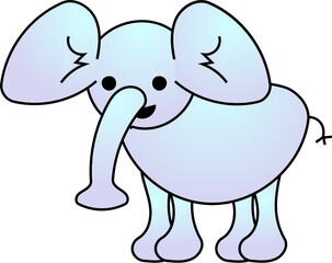 cute elephant cartoon illustration