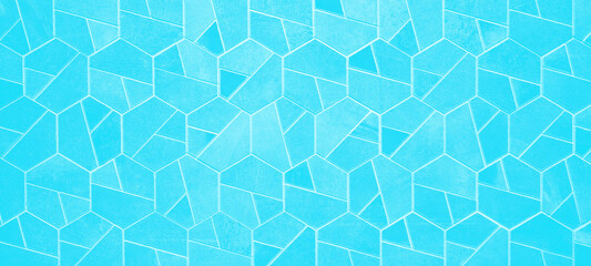 Abstract colored pastel aquamarine turquoise bright seamless geometric hexagonal hexagon mosaic...