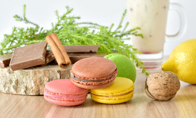 macaroons and cup of coffee