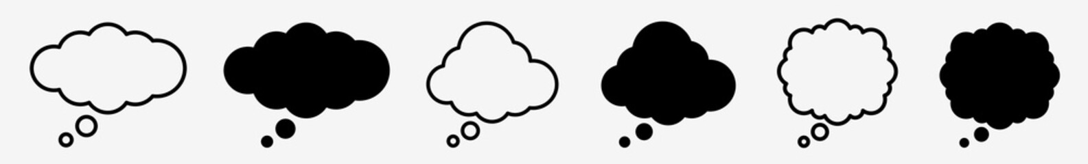 Thought Bubble Icon Set | Thought Bubbles Vector Illustration Logo | Thought Cloud Icons Isolated Collection