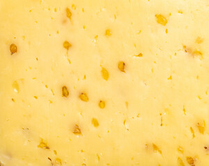 Tasty cheese with fenugreek as texture background. Selective focus. Shallow depth of field. 