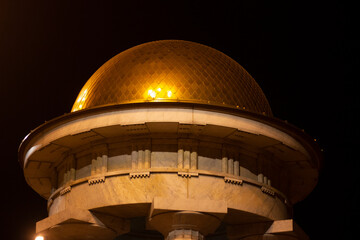 Fototapeta premium Golden dome. Architectural element. Beautiful building. Small chapel.