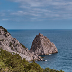 Fototapeta premium Rock Diva, the black sea coast near Yalta, town Simeiz, Crimea.
