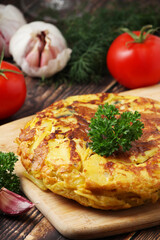 A national dish of Spanish cuisine - tortilla