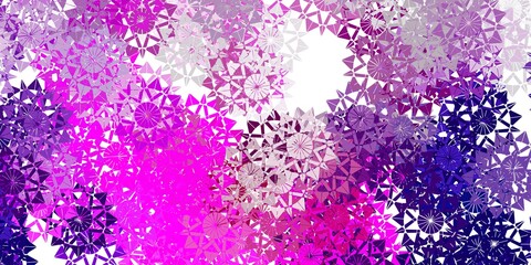 Light purple, pink vector texture with bright snowflakes.