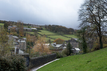 Holmfirth cityscape from the hill.