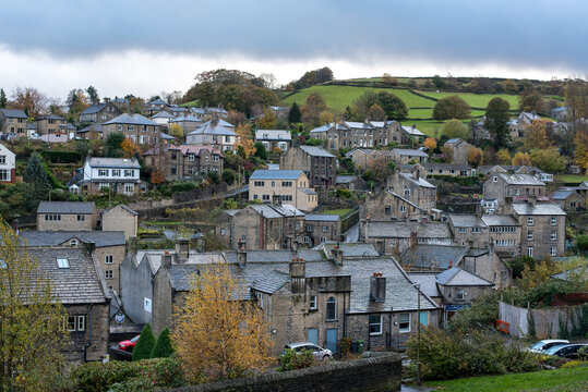 Holmfirth city view from the hill.