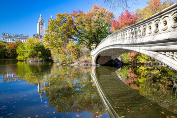 The Bow Bridge over the Lake in Central Park
